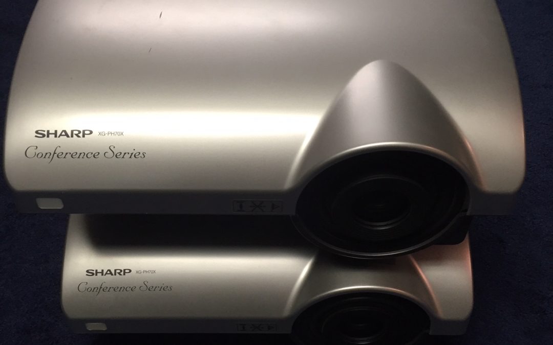 (2) Sharp XG-PH70X projectors-standard zoom lens (x 1.8-2.2)